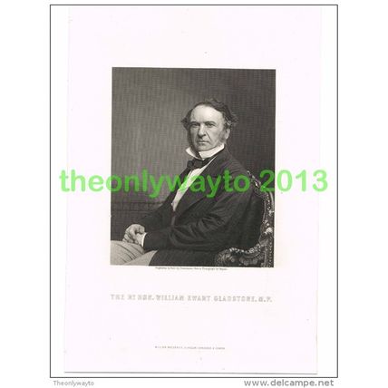 WILLIAM EWART GLADSTONE, ENGLISH PRIME MINISTER, PRINT/PLATE, c1890