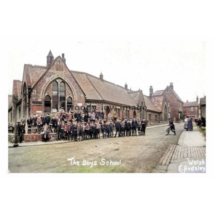 ptc2118 - Yorks. - The Young Boy's School & Church at East Ardsley - print 6x4
