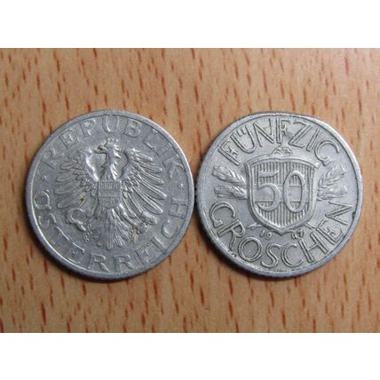 Austria 1947 50 Groschen Coin