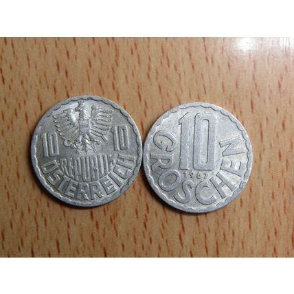 Austria 1967 10 Groschen Coin