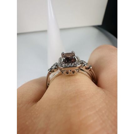 Ring Bomb Party Sz8 RBP Brilliant Blush Gem Rhodium P Band Costume Jewelry