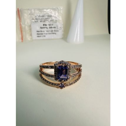 NIB Bomb Party Sz11 BP Ring RBP7574 Sparkling Embrace Violet CZ Rose Gold Pl