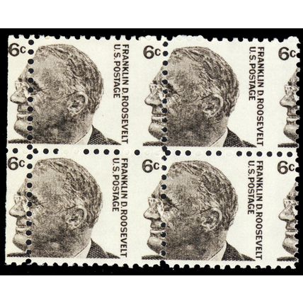 1284, Mint NH 6¢ Scarce Misperfed Error Block of Four Stamps - Stuart Katz