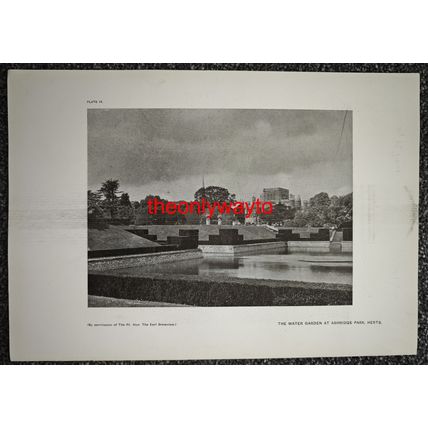 Water Garden, Ashridge Park, Herts, (More, Reverse), Book Illustration (Print)