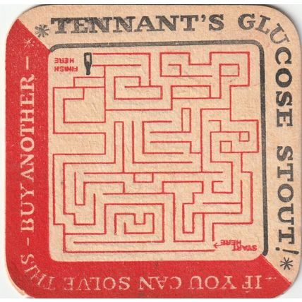 BEER MAT - TENNENTS BREWERY (SHEFFIELD) - GLUCOSE STOUT - (Cat 013) - (1958)