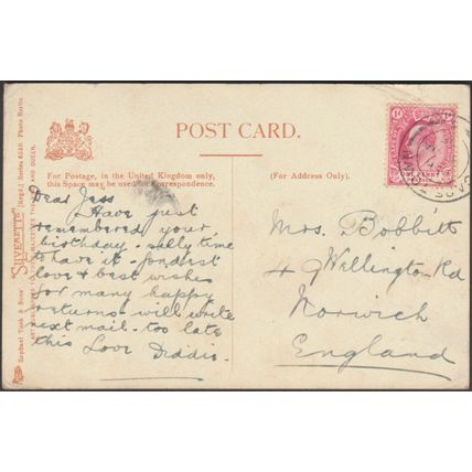 The Hall, Late Cecil Rhodes House, Cape Town, 1906 - Tuck's Silverette Postcard