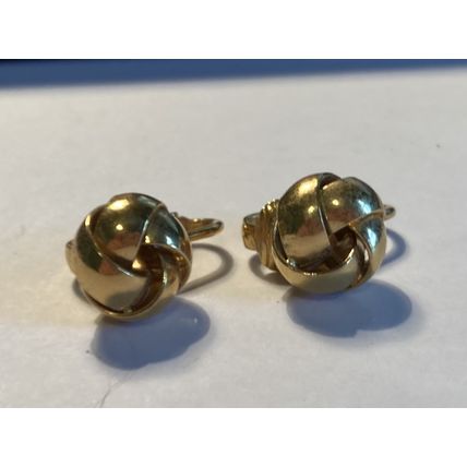 Gold 1/4" Knot Clip On Earrings