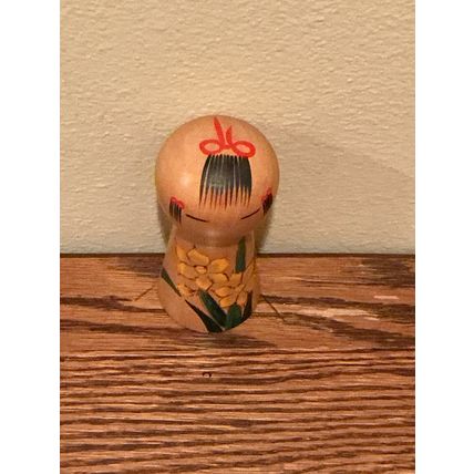 Vintage Hand Painted Unique Wooden Authentic Collectible Doll from Japan