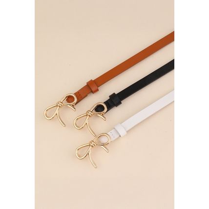 Thai Curry Bow Knot Decor Thin Waist Belt