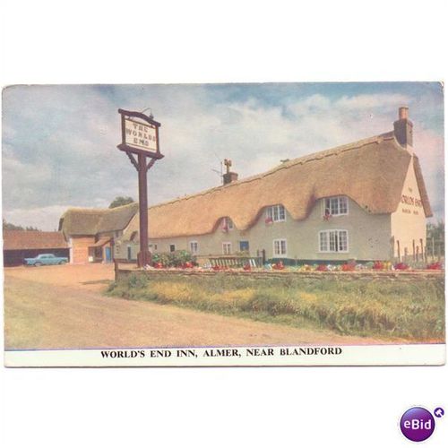 dorset postcard unposted worlds end inn almer blandford