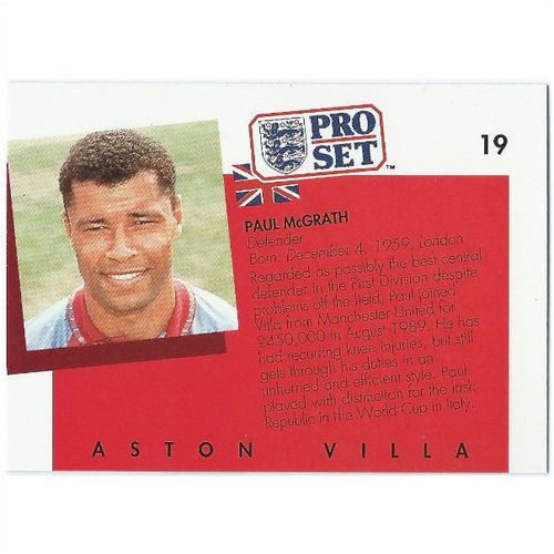 1990/1991 Pro Set Footbal - #19 - Paul McGrath