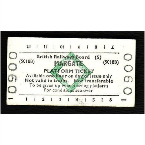 Railway Platform Ticket MARGATE BRB(S) Green Diamond Edmondson