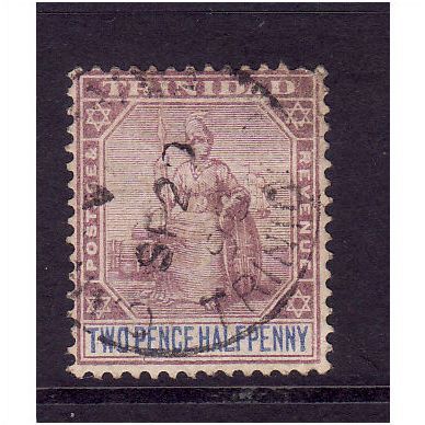 TRINIDAD 1896 SG 117 2 1/2d DULL PURPLE AND BLUE FINE USED #2