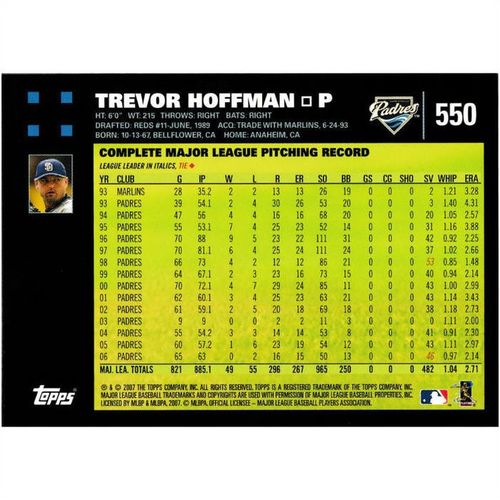 2007 Topps - #550 - Trevor Hoffman