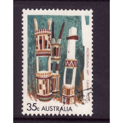 AUSTRALIA 1971 ABORIGINAL ART SG497 35c GRAVES POSTS FINE USED#