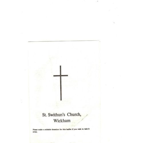 St. Swithun's Church, Wickham, Berkshire single folded leaflet history /