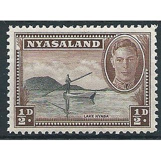 Nyasaland 1945 SG144 1/2d Black & Chocolate Mounted Mint .....