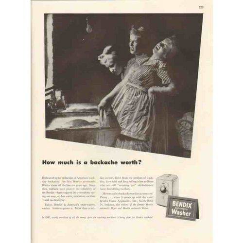 bendix home appliances inc 1947 backache automatic washer vintage ad