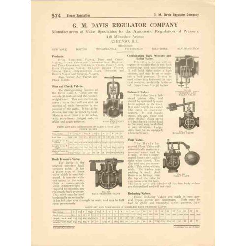 g m davis regulator company 1916 pressure valves vintage catalog