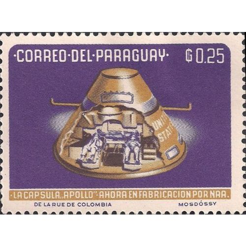 PARAGUAY, SPACE, Apollo Capsule, violet 1964, G.0.25