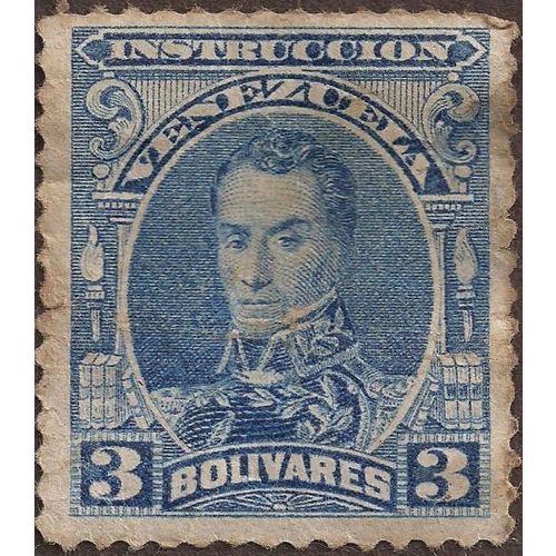 VENEZUELA, General Simon Bolivar, blue 1904, 3 Bs, #2