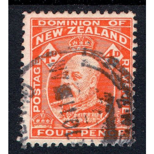 New Zealand 1910 Sg396 4d orange line perf fine used (G247)