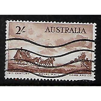 AUSTRALIA 1955 MAIL COACH PIONEERS 2s COBB & CO COACH SG 285 FINE USED