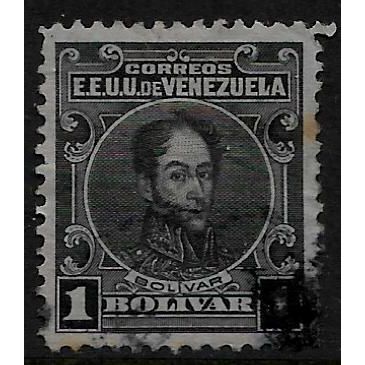 VENEZUELA 1915 1b BLACK SIMON BOLIVAR SG 387 FINE USED