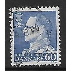 DENMARK 1961 60 ORE BLUE KING FREDERIK 1X SG 440 FINE USED#2