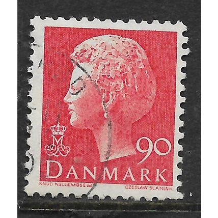 DENMARK 1974 QUEEN MARGRETHE 90 ORE RED SG 576 FINE USED#2