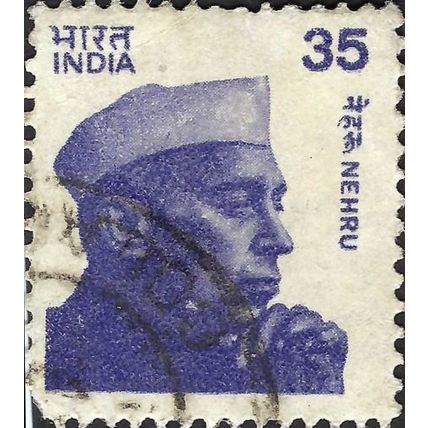 INDIA, Jawaharlal Nehru, blue 1980, 35paisa, #2