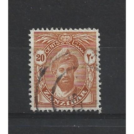 Zanzibar.SG313 20c Sultan Khalifa bin Harub (Orange).Fine Used.Jul24k
