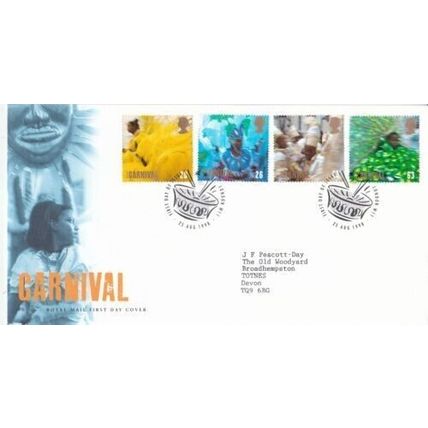 GB 1998 Carnival FDC London W11 Special Cancel with enclosure typed VGC