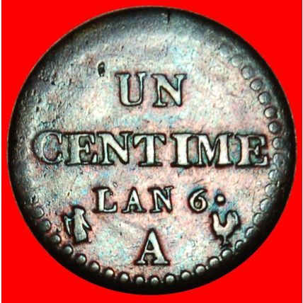 Ⰶ I REPUBLIC (1792-1804): FRANCE ★ 1 CENTIME 6 (1797) A! ★LOW START★NO RESERVE