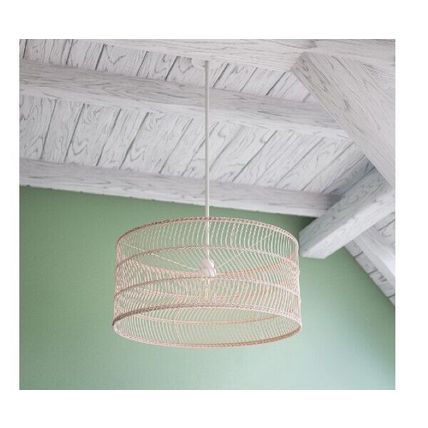 Kenroy Butler 1 Light Rattan Pendant with White Finish