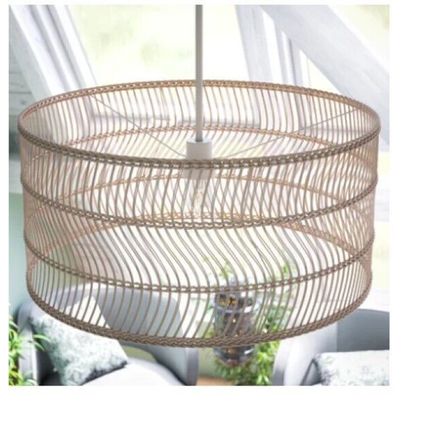 Kenroy Butler 1 Light Rattan Pendant with White Finish