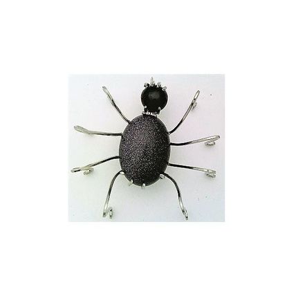 Blue Gold Stone Spider Stainless Wire Wrap Pin Brooch 10