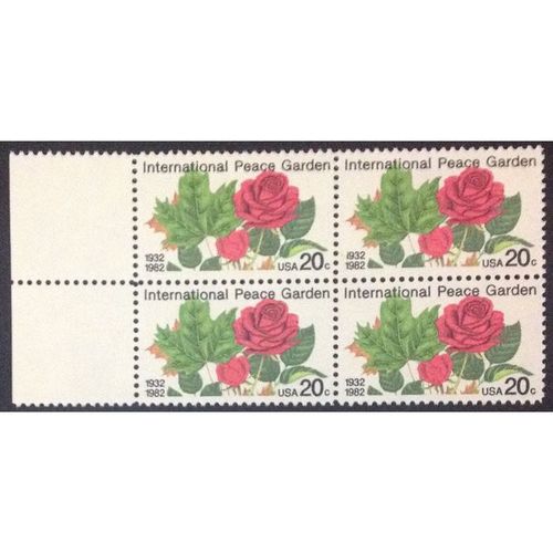 US Stamp #2014 mint: 1982 20c International Peace Garden - MNH block 4