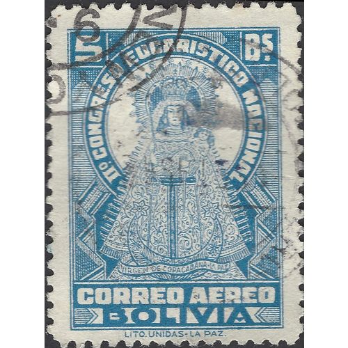 BOLIVIA, Madonna of Copacabana, blue 1939, 5Bs