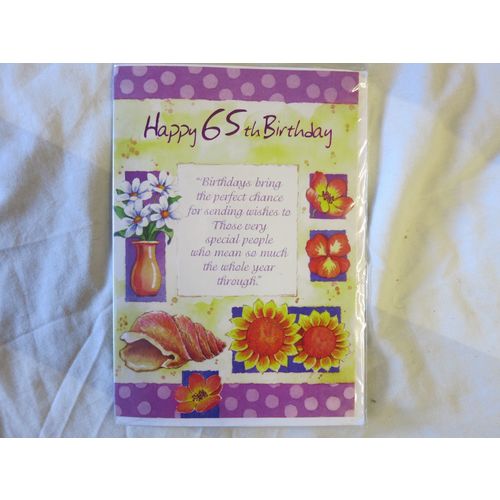 Happy 65th 65 Birthday Flowers Sunflowers