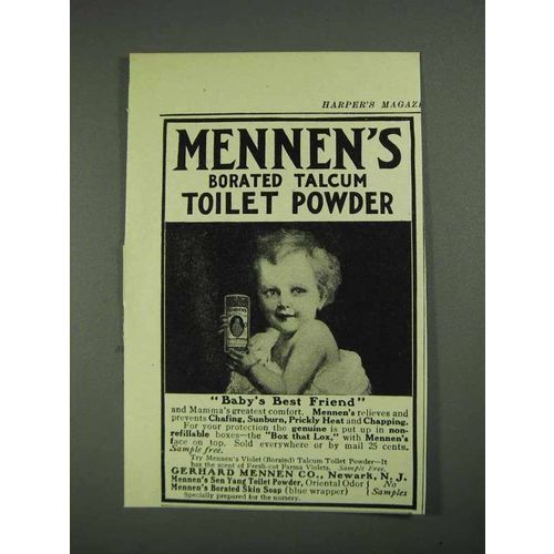 1908 Mennen's Borated Talcum Toilet Powder Ad - Friend