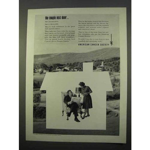1963 American Cancer Society Ad - The Couple Next Door