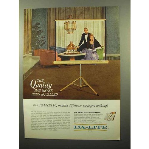 1963 Da-Lite Challenger Screen Ad - Never Equalled