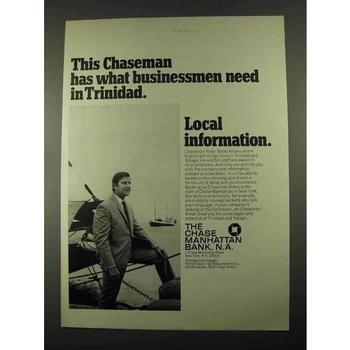 1969 Chase Manhattan Bank Ad - Need in Trinidad