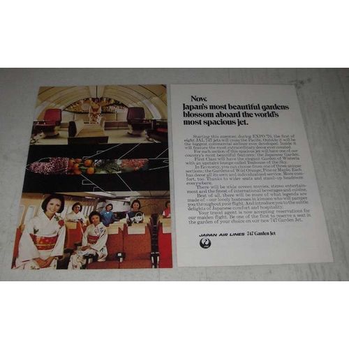 1970 JAL Japan Air Lines Ad - Most Beautiful Gardens Blossom Aboard