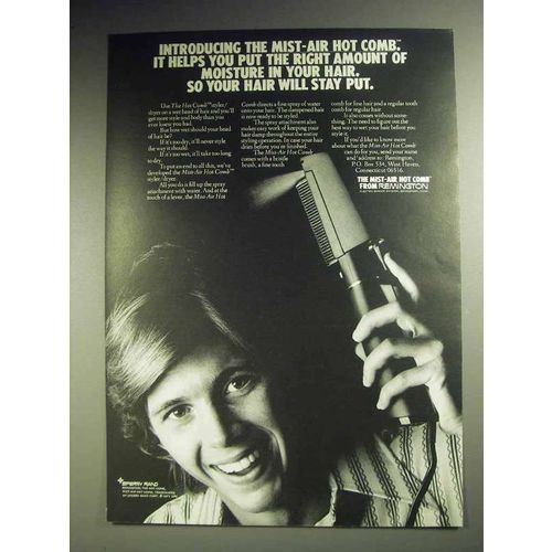 1971 Remington Mist-Air Hot Comb Ad