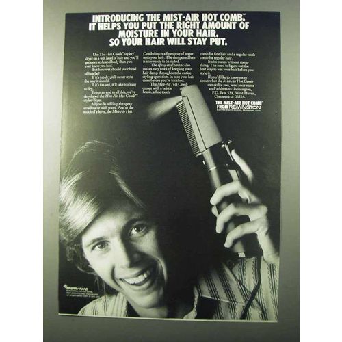 1971 Remington Mist-Air Hot Comb Ad - Moisture in Hair