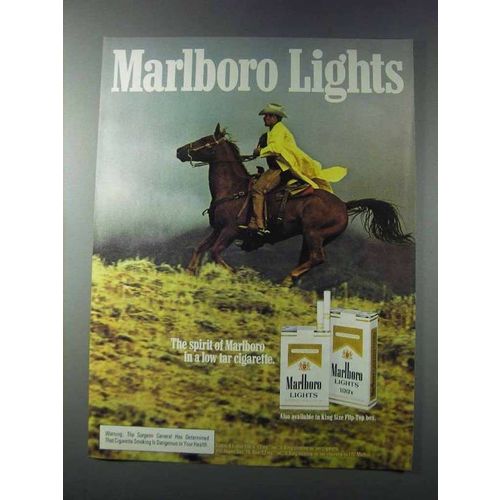 1981 Marlboro Lights Cigarettes Ad - Marlboro Man