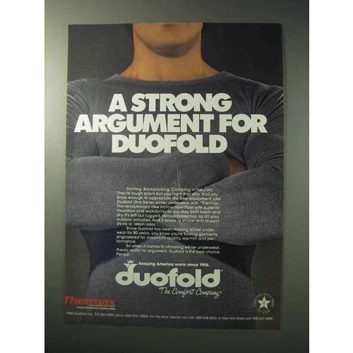 1986 Duofold Ultra Series Winter Underwear Ad