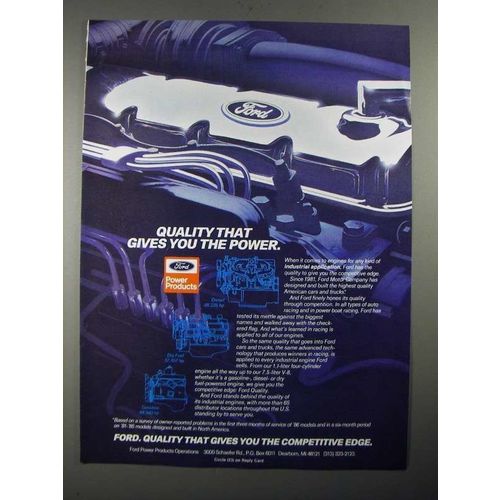 1987 Ford Engines Ad - Gasoline, Dry Fuel and Diesel